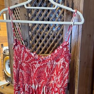 Free People Red and White Dress